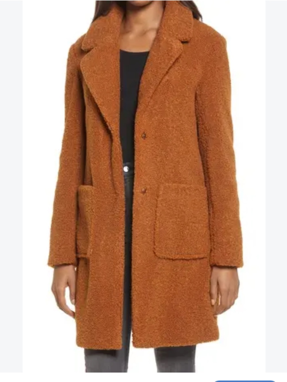 French Connection Teddy Coat in Camel Brown - L